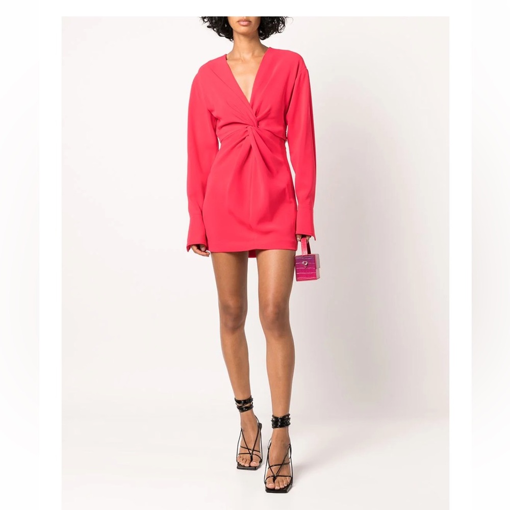 A.L.C. 
Zoey Twist-Front Crepe Mini Dress
Color: PINK 
Size: 6
